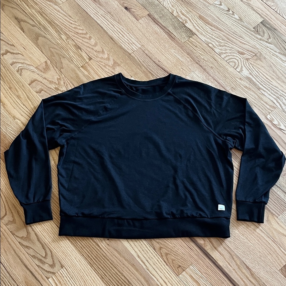 Vuori Black Heathered Halo Crew Sweatshirt
